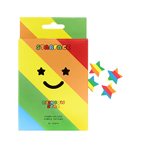 Starface Rainbow Stars - Hydrocolloid Pimple Patches - Cute Star Shape, Vegan and Cruelty-Free Skincare - 32 Count - Ultalish