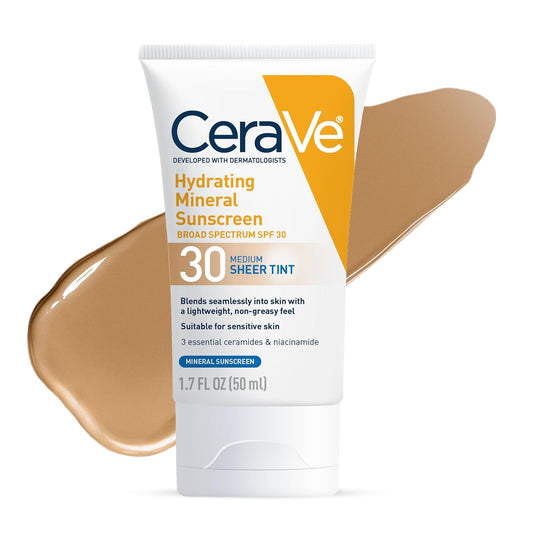 CeraVe Hydrating Mineral Sunscreen SPF 30 with Sheer Tint - Medium - 50ml