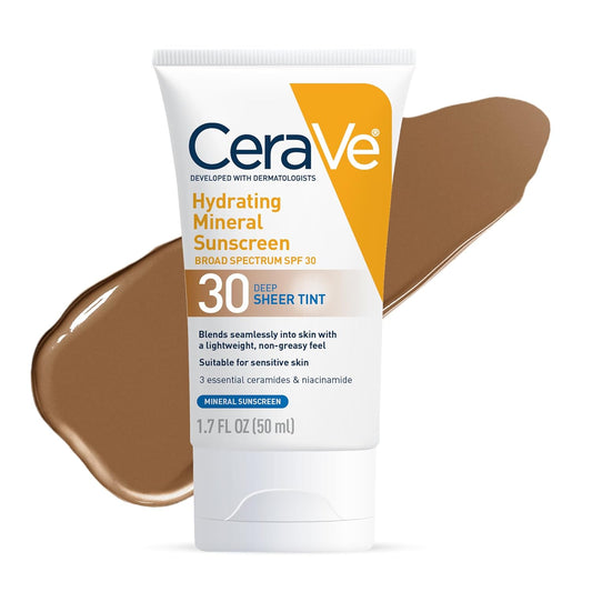 CeraVe Hydrating Mineral Sunscreen SPF 30 with Sheer Tint - Deep - 50ml