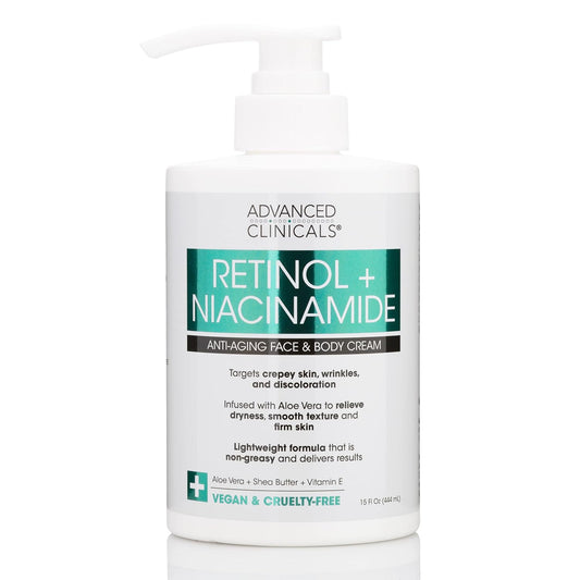 Advanced Clinicals Retinol + Niacinamide Face & Body Lotion - Anti-Aging