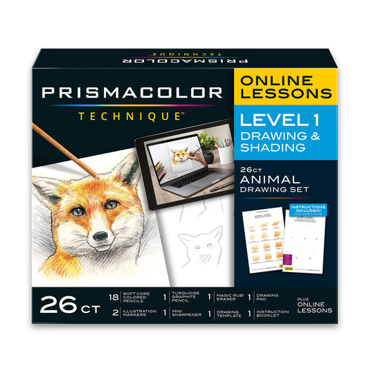 Prismacolor Technique 26pk - Art Supplies - Animal Drawing Pencils with Digital Lessons - Cadeau - Kleurpotloden - Tekenpotloden Digitale kunstlessen - Dieren - Level 1