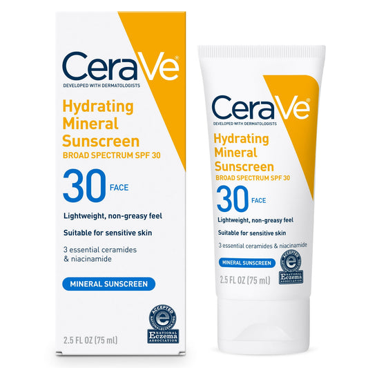 CeraVe hydraterende minerale zonnebrandcrème SPF 30 gezichtslotion - 75 ml