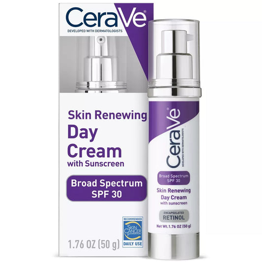 CeraVe Skin Renewing Anti-Aging Face Cream with Sunscreen and Retinol – SPF 30 – Zonnebrandcrème