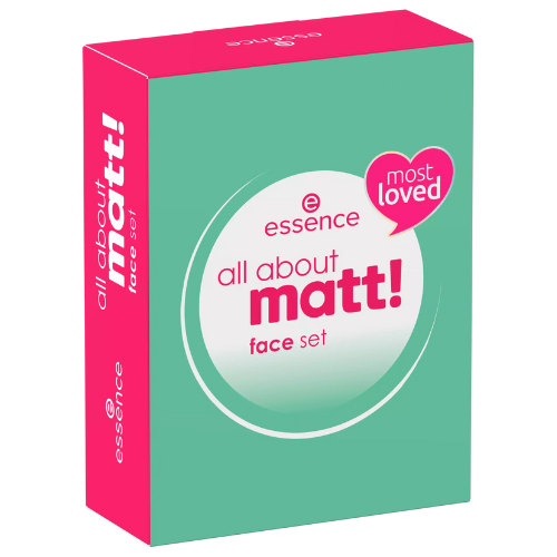 Essence All About Matt! Face Set - Gift Set - Essence Fixing Compact Powder - Oil Control Paper - Settingspray - Ultalish