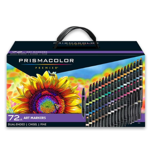 Prismacolor Premier Double-Ended Art Markers - Dubbelzijdige Stiften - Fijne en Beitel Tips voor Thuisgebruik - 72 stuks