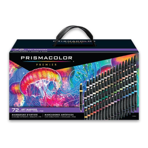 Prismacolor Premier Dual-Ended Art Markers - Dubbelzijdige Stiften - Fijne en Beitel Tips voor Professioneel Gebruik - 72 stuks